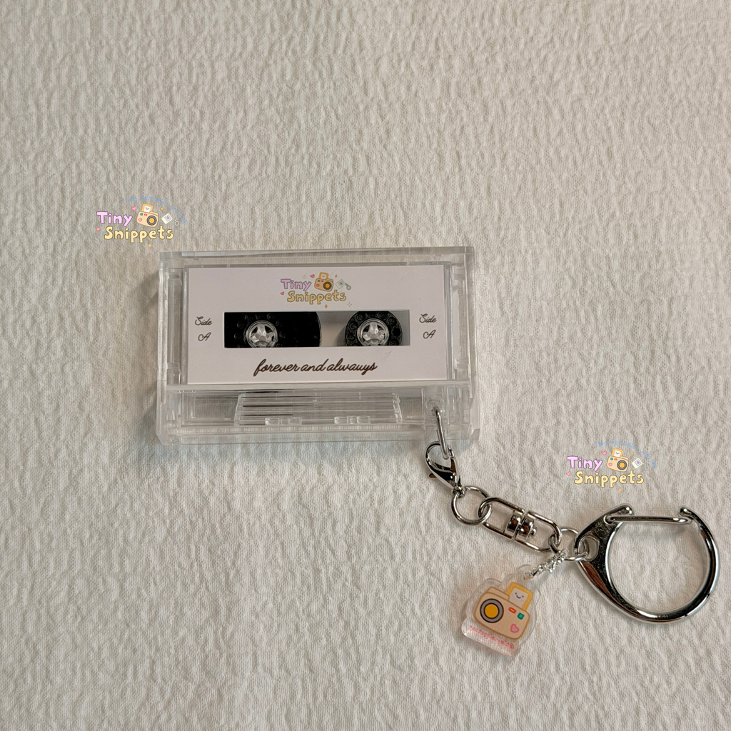 Custom Mini Cassette Photo Keychain with Music NFC