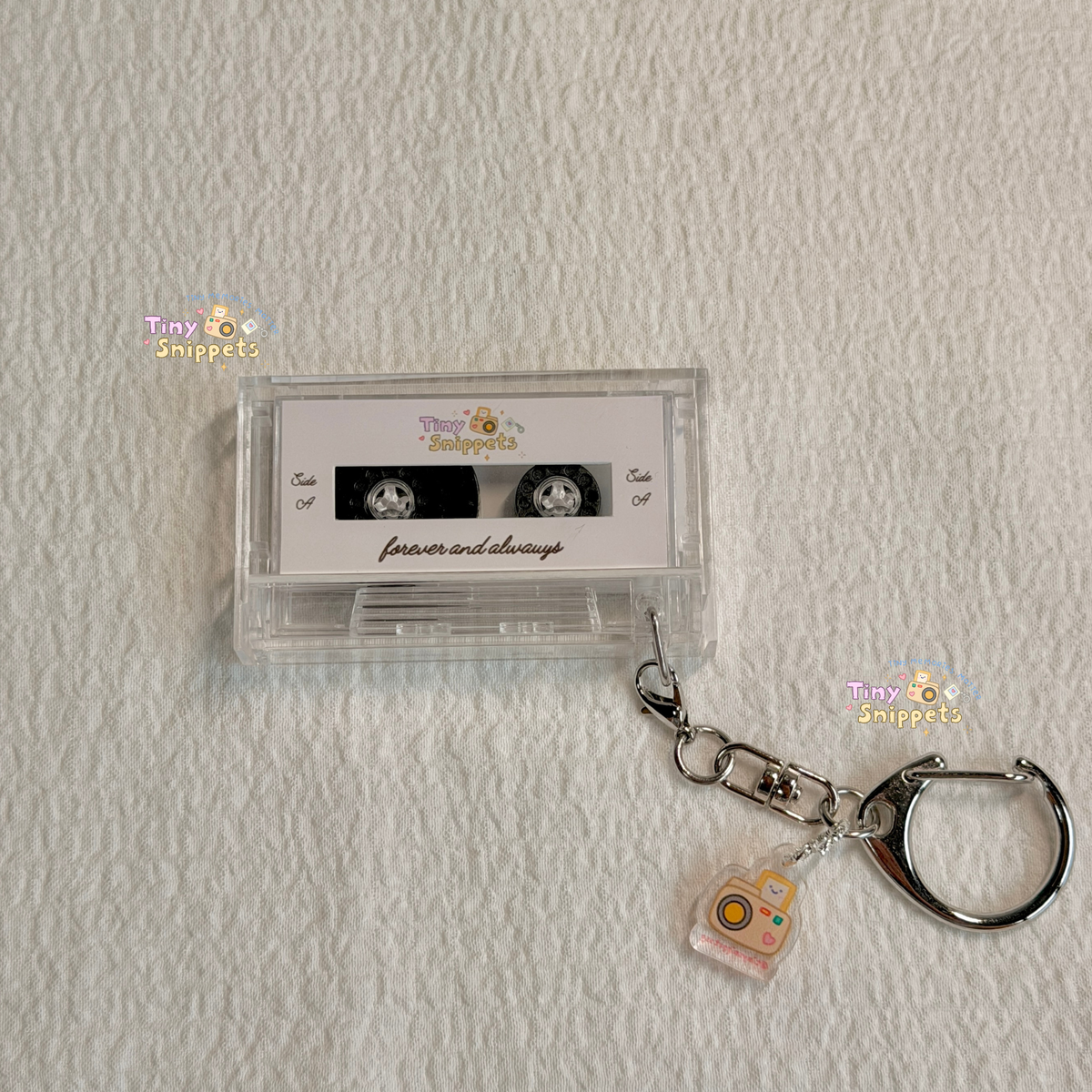 Custom Mini Cassette Photo Keychain with Music NFC