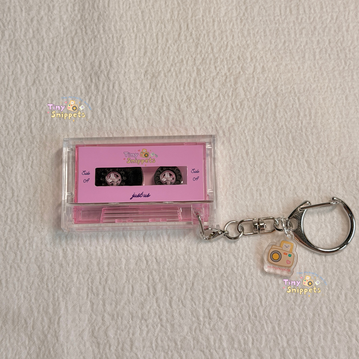 Custom Mini Cassette Photo Keychain with Music NFC