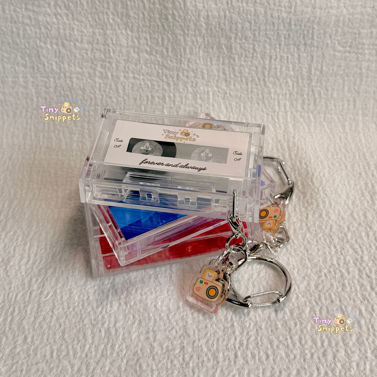 Custom Mini Cassette Photo Keychain with Music NFC
