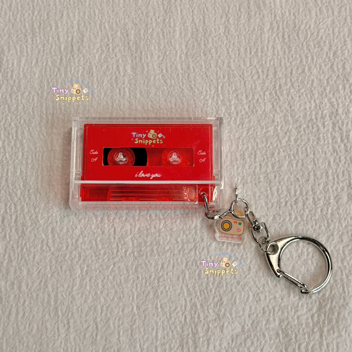 Custom Mini Cassette Photo Keychain with Music NFC