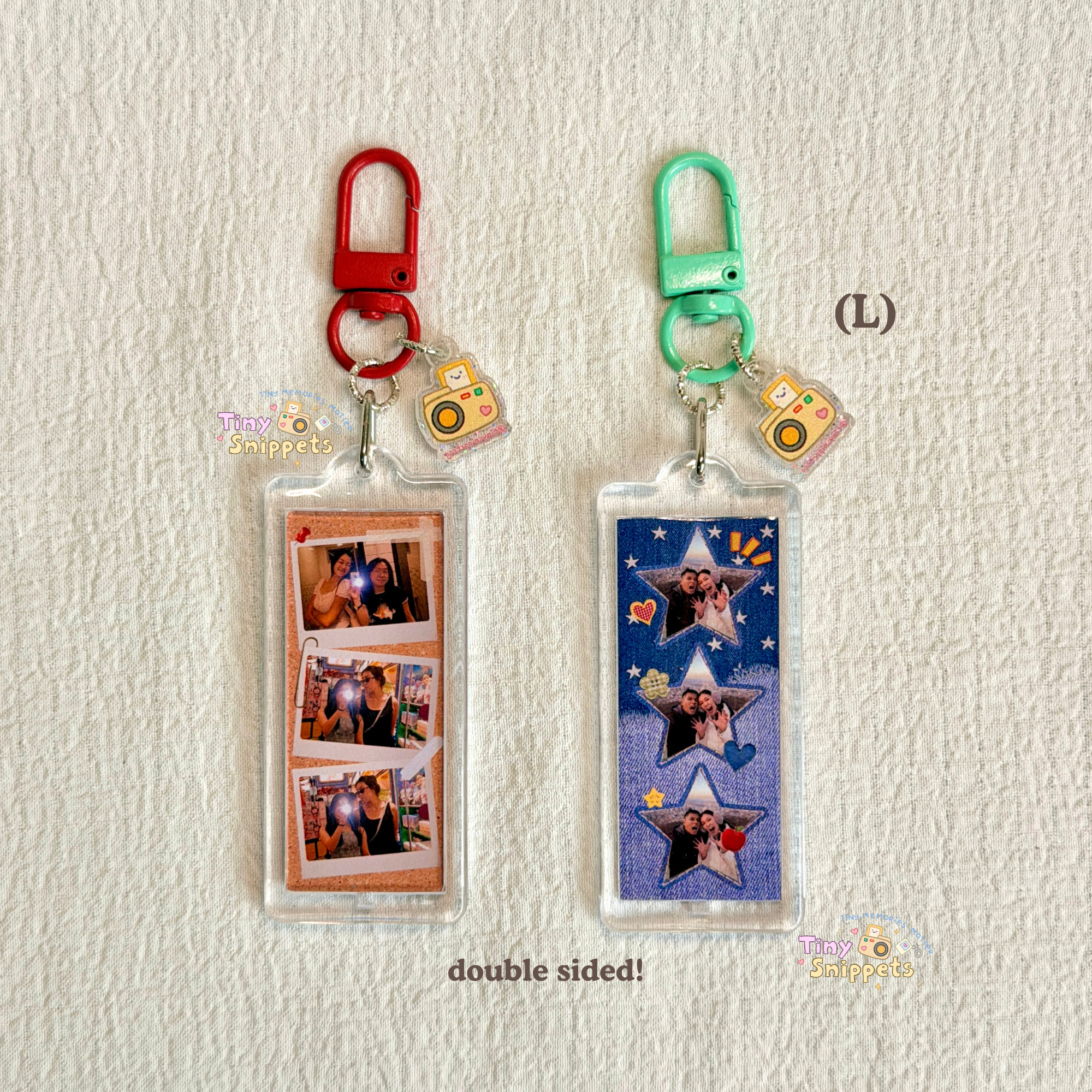 Custom Double Sided Mini Photostrip Keychain (L)