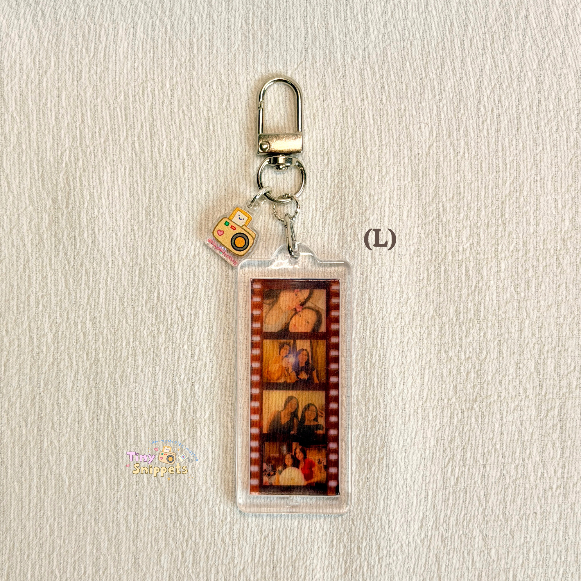 Custom Translucent Mini Photostrip Keychain (L)