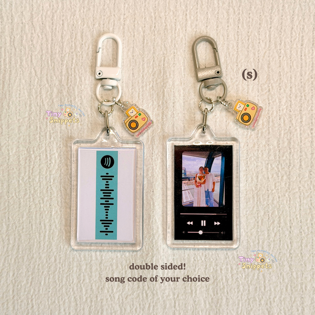 Custom Song Code Double Sided Mini Photo Keychain (S)