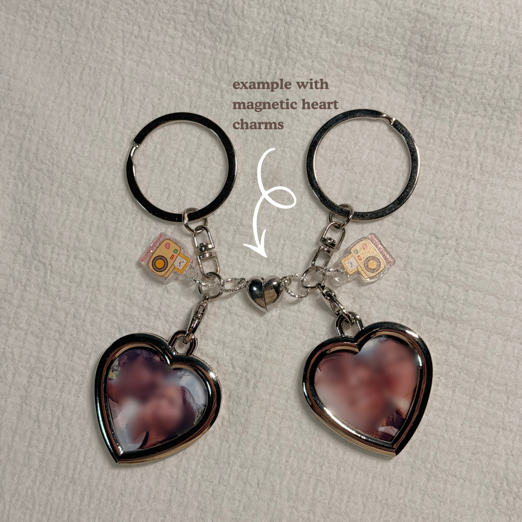 Custom Premium Metal Heart Laminated Photo Keychain